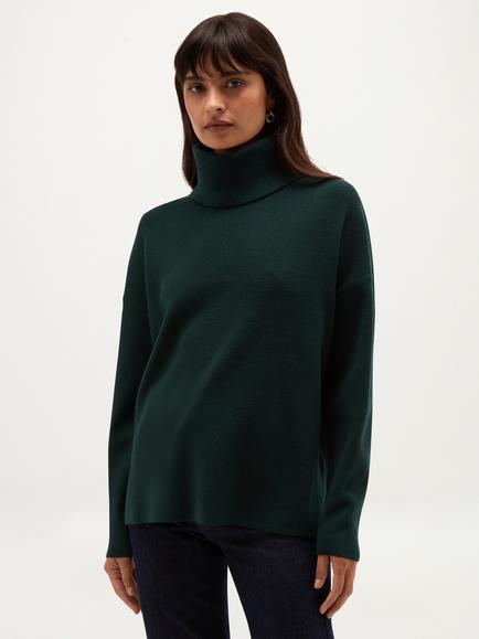 Hobbs Yvette Roll Neck Jumper, Green
