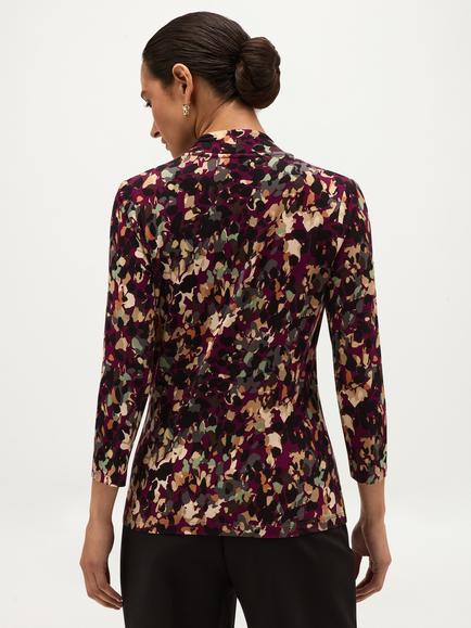 Hobbs Aimee Abstract V-Neck Top, Purple - view 2, Purple