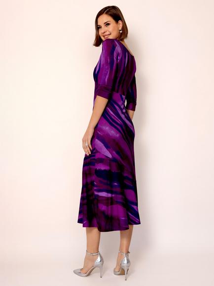 Alie Street Maxine Asymmetric Dress, Vivid Plum - view 2, Vivid Plum