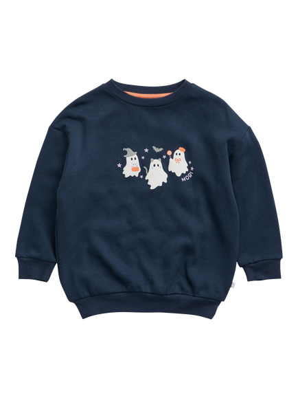 MORI Kids' Oversized Ghost Sweatshirt, Navy, Navy