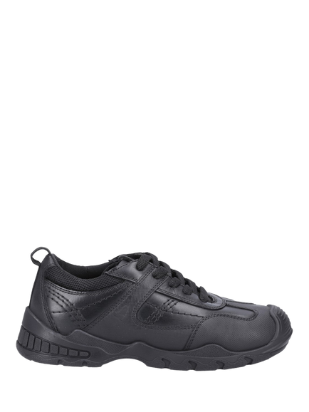 Hush Puppies Kids' Travis Leather Lace-Up School Shoes, Black, Black