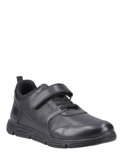 Hush Puppies Kids' Alfie Bungee Lace Leather Trainers - view 2, Black