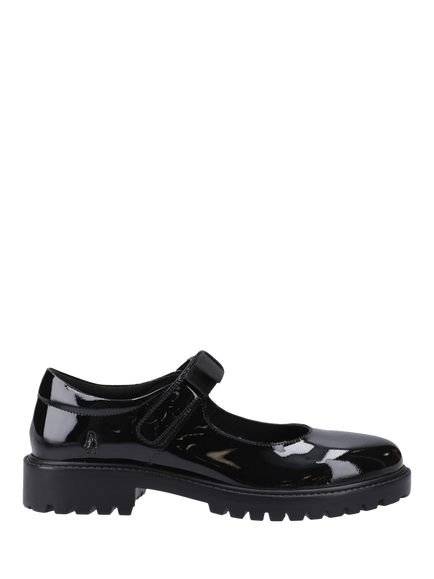 Hush Puppies Kids' Astrid Patent Leather Bow Shoes, Black, Black