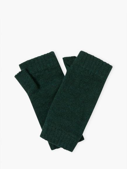Brora Cashmere Wristwarmers Gloves, Nimbus, Pine