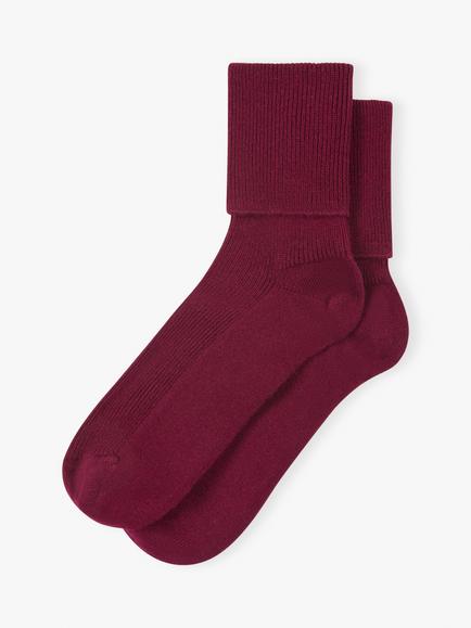 Brora Cashmere Socks, Claret