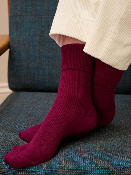 Brora Cashmere Socks - view 2, Claret