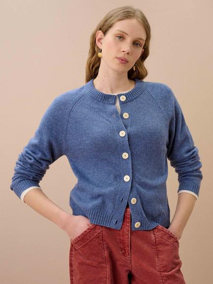 Brora Contemporary Cashmere Cardigan, Myrtle, Myrtle