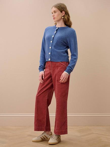 Brora Contemporary Cashmere Cardigan, Myrtle - view 2, Myrtle