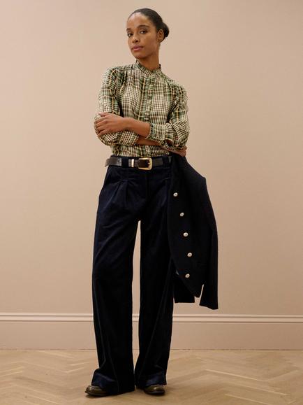 Brora Check Pie Crust Shirt, Oatmeal/Sage, Oatmeal/Sage