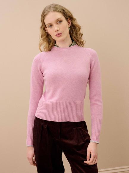 Brora Cashmere Boxy Jumper, Myrtle, Rose