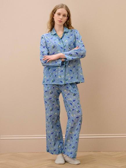 Brora Floral Pyjamas, Wedgewood, Wedgewood