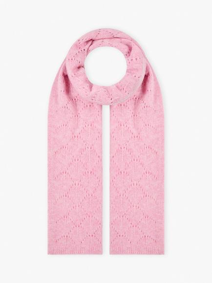 Brora Cashmere Pointelle Scarf, Rose