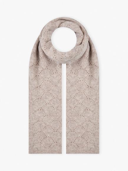 Brora Cashmere Pointelle Scarf, Ash