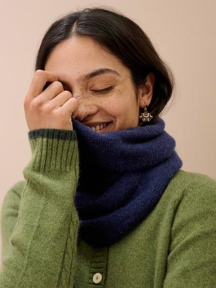 Brora Cashmere Gauzy Scarf - view 2, French Navy