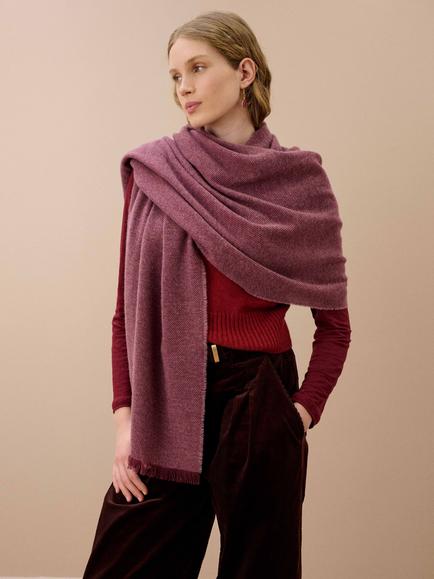 Brora Cashmere Scarf, Heather - view 2, Heather