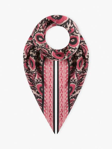 Brora Wool Square Scarf, Pomegranate, Pomegranate