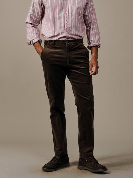 Aubin Marlborough Stretch Cotton Corduroy Suit Trousers, Dark Chocolate