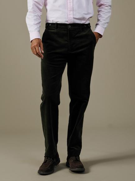 Aubin Marlborough Stretch Cotton Corduroy Suit Trousers - view 2, Dark Green