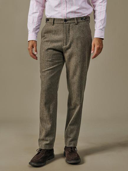Aubin Marlborough Wool Suit Trousers, Green Herringbone, Green Herringbone
