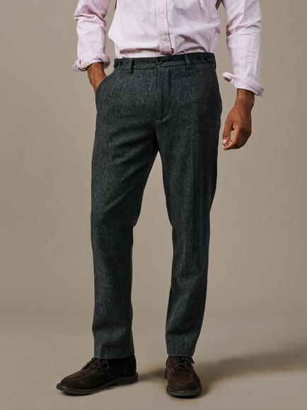 Aubin Marlborough Wool Suit Trousers, Grey Herringbone, Grey Herringbone