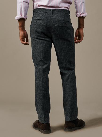 Aubin Marlborough Wool Suit Trousers, Grey Herringbone - view 2, Grey Herringbone