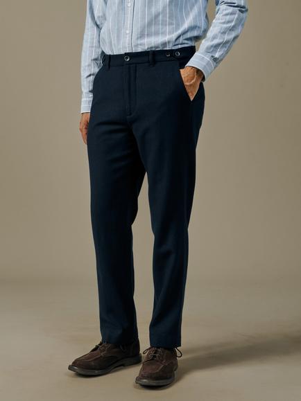 Aubin Marlborough Wool Suit Trousers, Navy, Navy
