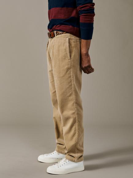 Aubin Barrowby Cotton Corduroy Trousers, Stone - view 2, Stone