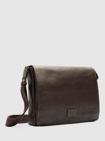 Rodd & Gunn Newstead Leather Messenger Bag - view 2, Chocolate