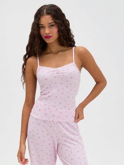 Boux Avenue Floral Waffle Pyjama Set, Pink, Pink