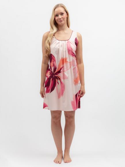 Cyberjammies Floral Sleeveless Short Cotton Blend Nightdress, Peach, Peach