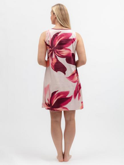 Cyberjammies Floral Sleeveless Short Cotton Blend Nightdress, Peach - view 2, Peach
