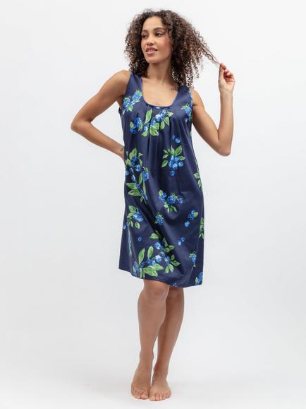 Cyberjammies Fruit Sleeveless Short Cotton Blend Nightdress, Navy, Navy