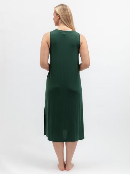 Cyberjammies Sleeveless Long Nightdress, Dark Green - view 2, Dark Green
