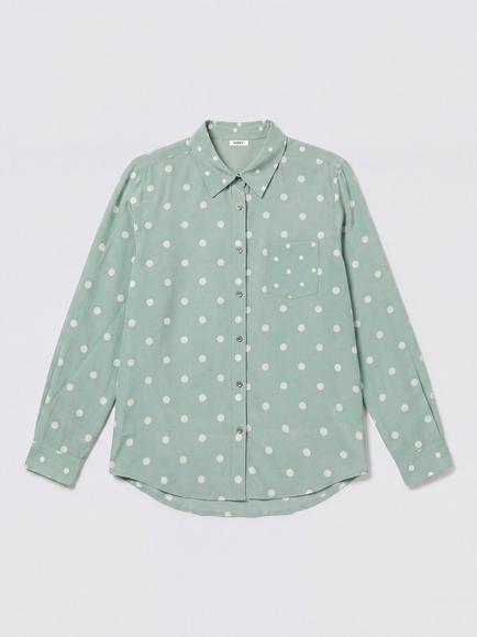 NRBY Chiara Silk Polka Dot Shirt, Soft Sage, Soft Sage