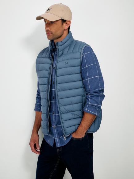Crew Clothing Lowther Puffer Gilet, Airforce Blue, Airforce Blue