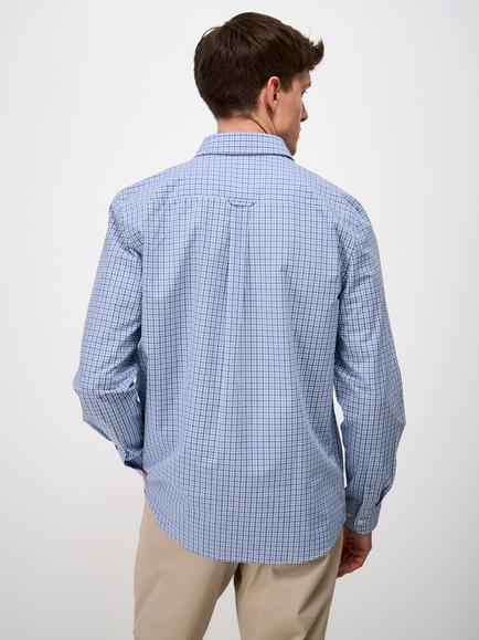 Crew Clothing Cotton Regular Fit Check Shirt, Blue - view 2, Blue