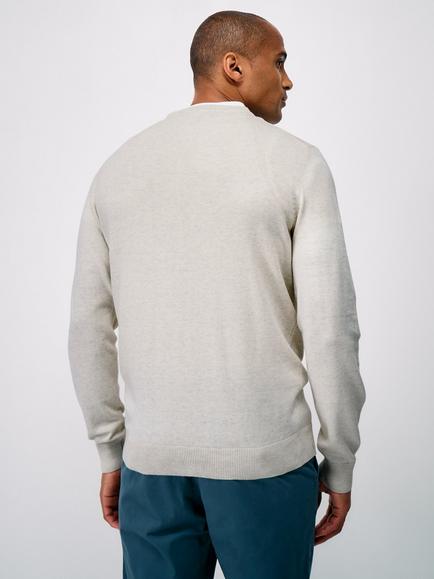 Crew Clothing Cotton Crew Neck Jumper, Cream - view 2, Cream
