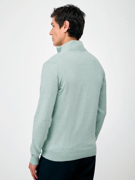 Crew Clothing Cotton Half Zip Jumper, Light Grey - view 2, Light Grey