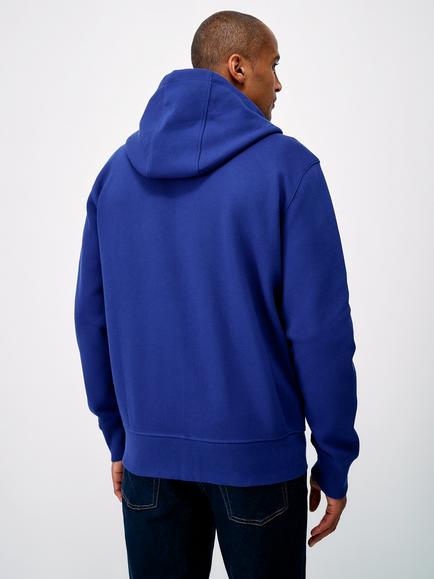 Crew Clothing Cotton Blend Hoodie, Dark Blue - view 2, Dark Blue