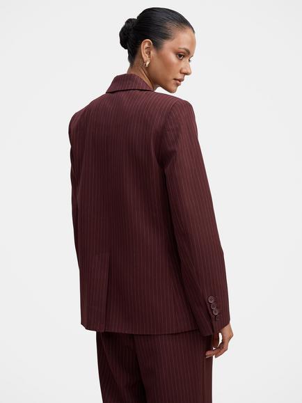 Forever New Paloma Pinstripe Blazer, Berry - view 2, Berry