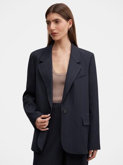 Forever New Paloma Striped Blazer, Navy, Navy