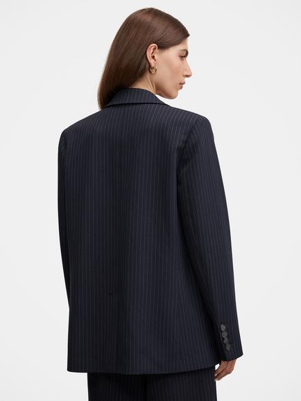 Forever New Paloma Striped Blazer, Navy - view 2, Navy