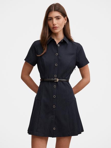 Forever New Gigi PBD Striped Mini Dress, Navy, Navy