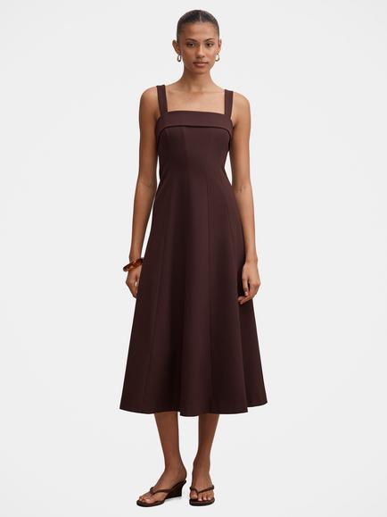 Forever New Harriet LB Bow Back Midi Dress, Deep Plum, Deep Plum