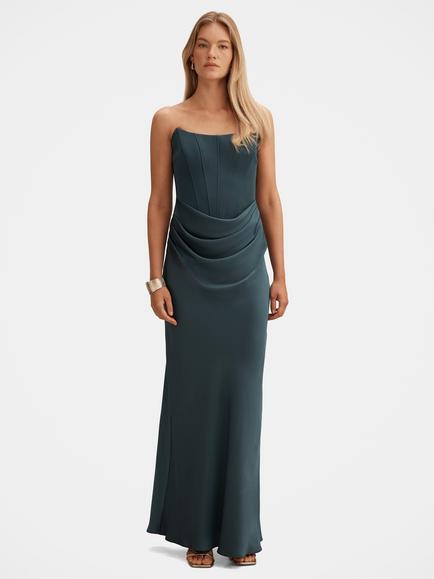 Forever New Isra Drape S Maxi Dress, Crystal Teal, Crystal Teal