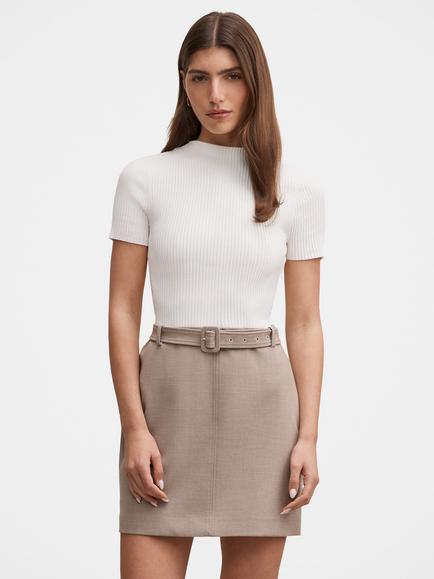 Forever New Maya Woven Mini Skirt, Neutral Set, Neutral Set