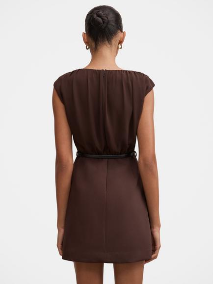 Forever New Quinn Mini Dress, Chocolate Freckle - view 2, Chocolate Freckle