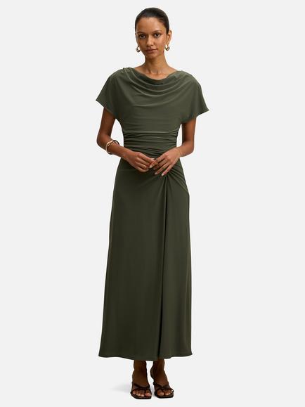 Forever New Tahnee Petite Ruched Maxi Dress, Thyme Green, Thyme Green