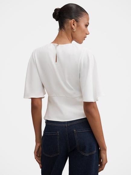 Forever New Kirsten Flutter Top, Porcelain - view 2, Porcelain