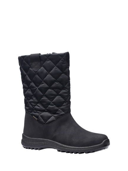 Hotter Timber Wide Fit Waterproof Quilted Boots, Black - view 2, Black